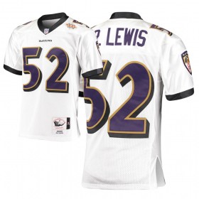 Maillot Baltimore Ravens Ray Lewis 52 Nike Blanc 2000 Throwback  - Homme